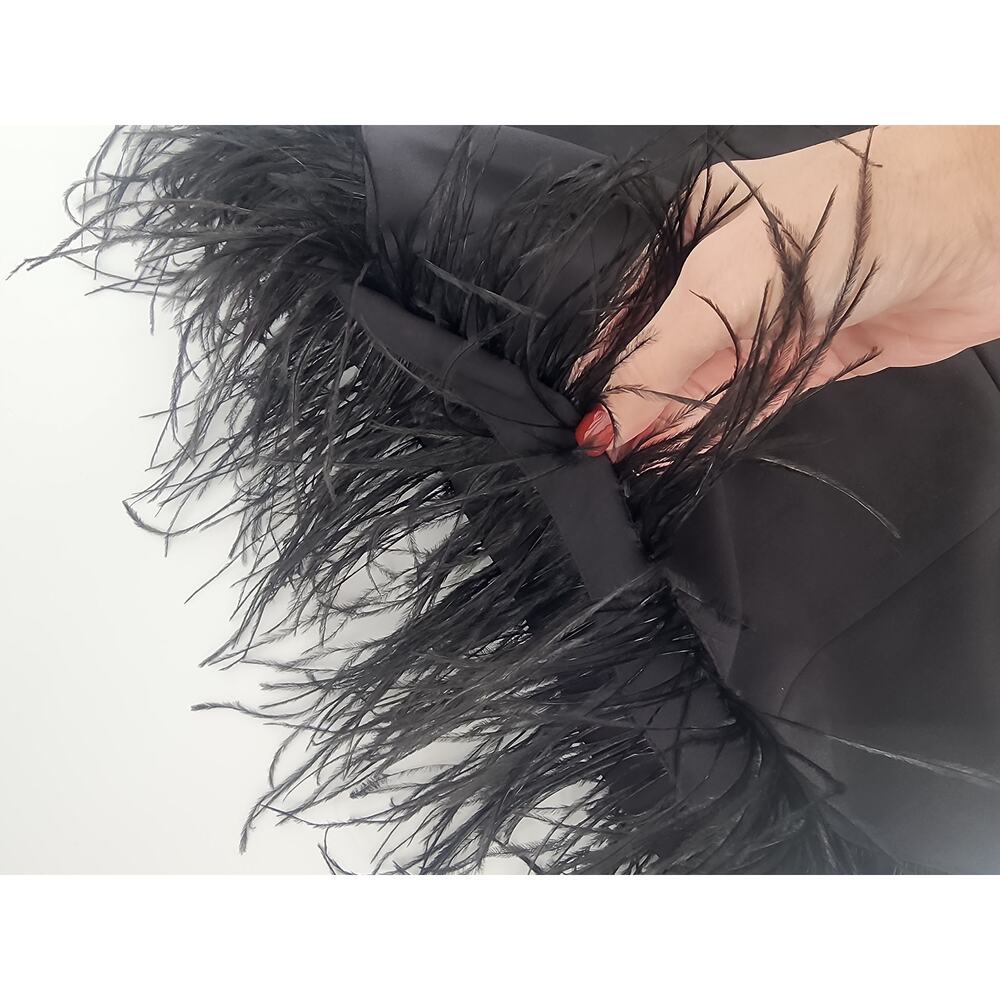 Sam Edelman Black Feather Top Strapless Mini Dress Women's Size 8 - Picture 5 of 11